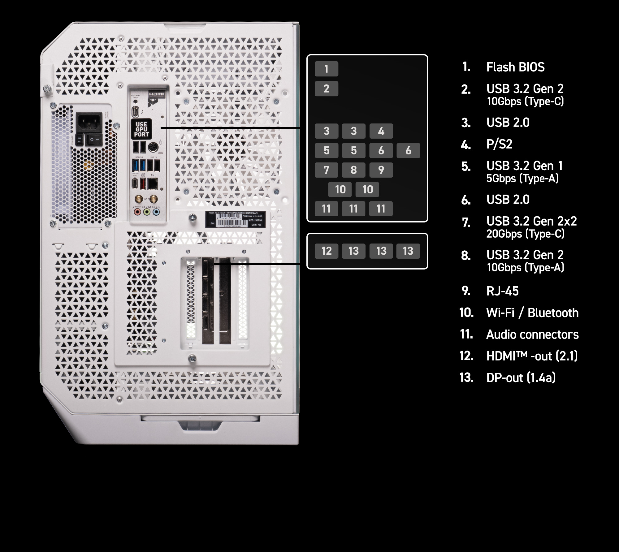 MSI Gaming Desktop PC Vision RS AI 2NVV7-1466US Intel Core Ultra 7